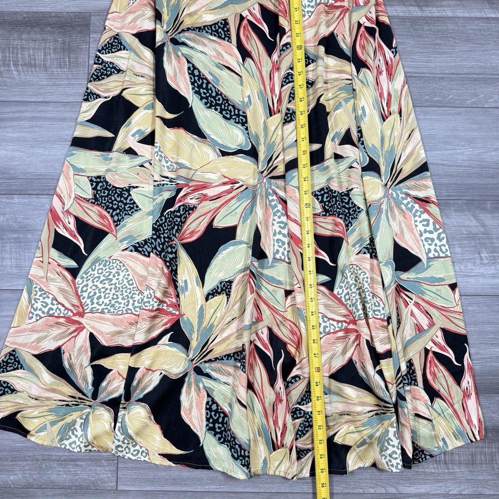 Nicole Miller Palma Satin Maxi Dress Women's Green Tropic Print Size MEDIUM NWT - Picture 7 of 8